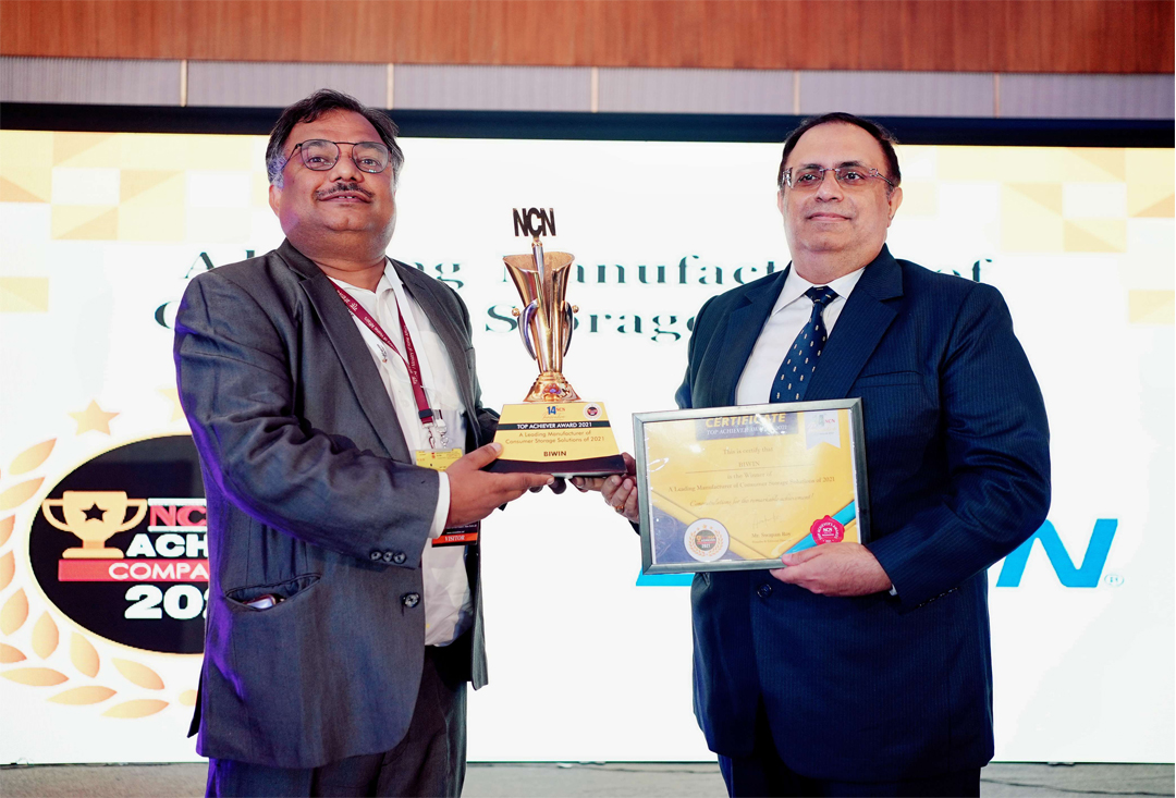 BIWIN Wins India's "Top Achiever in Consumer Storage" Award